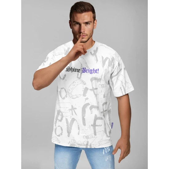 Vīriešu balts brīva piegriezuma krekls Shine Bright O/YN2/621Z