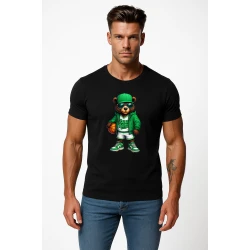 Vīriešu melns lāča krekls ar bumbas džemperi