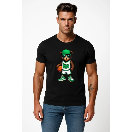 Vīriešu melns T-krekls Coon bez džempera PK4020