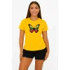 Sieviešu dzeltens T-krekls Butterfly PK4025