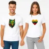 Balts T-kreklu komplekts Heart Geometric Wolf PK4027