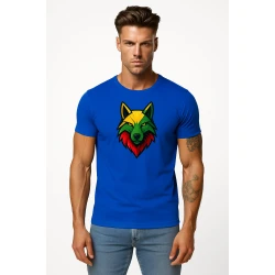 Vīriešu zils T-krekls Wolf