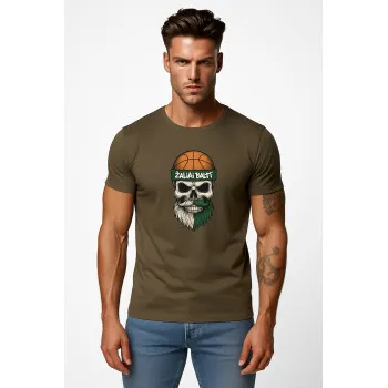 Vīriešu haki T-krekls Skull and Ball