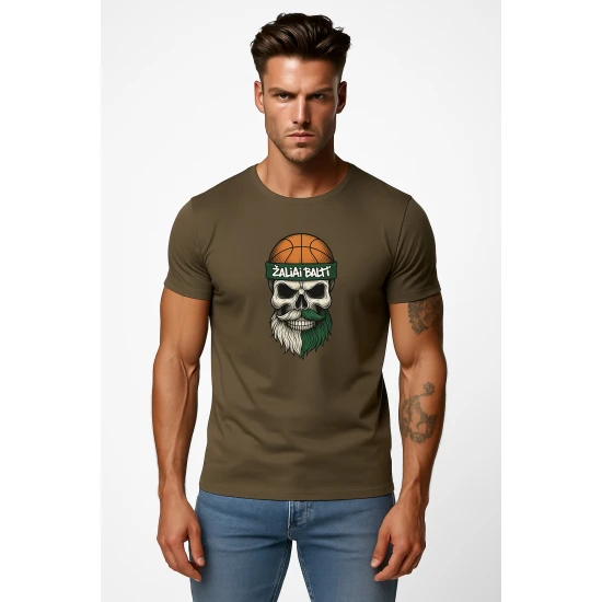 Vīriešu haki krekls Skull and Ball PK4022