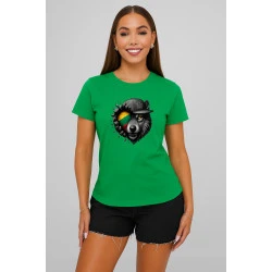 Sieviešu zaļš T-krekls Wolf grey