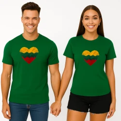 Zaļš T-kreklu komplekts Sirds