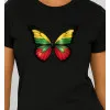 Sieviešu melns T-krekls Butterfly PK4025