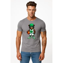 Vīriešu pelēks T-krekls Coon bez džempera