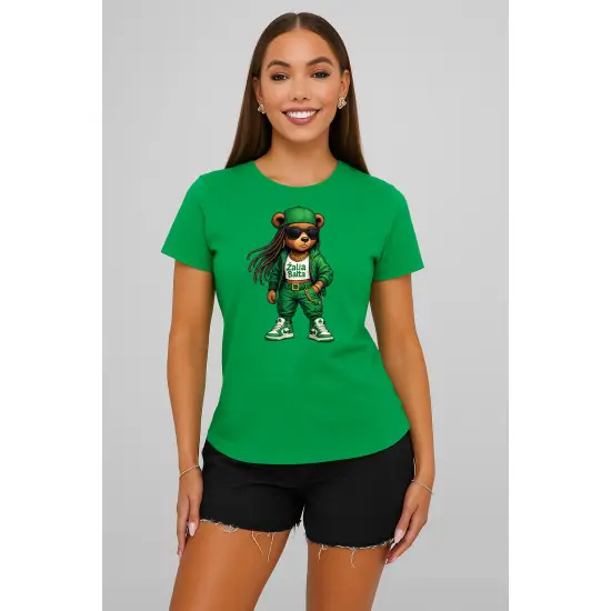 Sieviešu zaļš T-krekls Bear PK4023