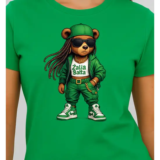 Sieviešu zaļš T-krekls Bear PK4023