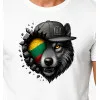 Vīriešu balts T-krekls Wolf grey PK4031