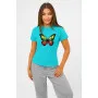 Sieviešu gaiši zils T-krekls Butterfly