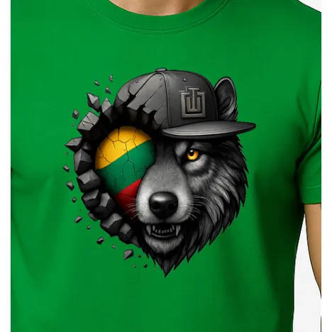 Vīriešu zaļš T-krekls Wolf grey PK4031