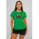 Sieviešu zaļš T-krekls Butterfly PK4025
