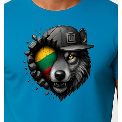 Vīriešu zils T-krekls Wolf grey