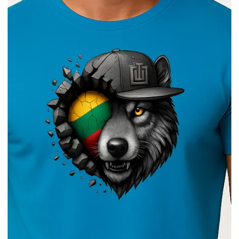 Vīriešu zils T-krekls Wolf grey PK4031