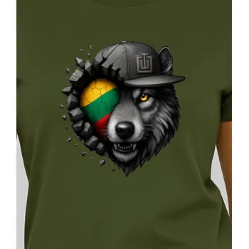 Sieviešu haki T-krekls Wolf grey