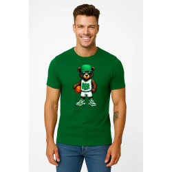 Vīriešu tumši zaļš T-krekls Coon bez džempera