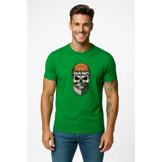 Vīriešu zaļš krekliņš Skull and Ball PK4022