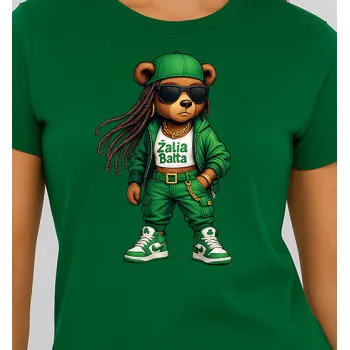 Sieviešu tumši zaļš T-krekls Bear