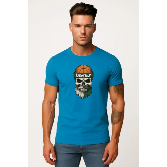 Vīriešu tirkīza krekliņš Skull and Ball PK4022