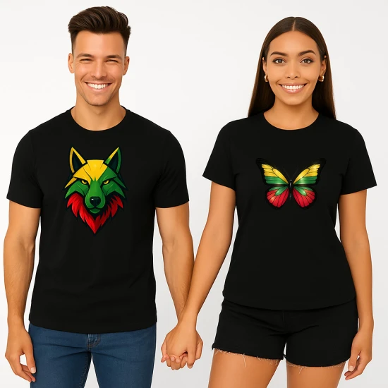 Melns T-kreklu komplekts Wolf-Dragon PK4026