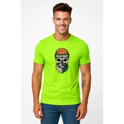 Vīriešu neona zaļš krekliņš Skull and Ball