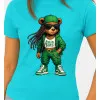 Sieviešu gaiši zils T-krekls Bear PK4023