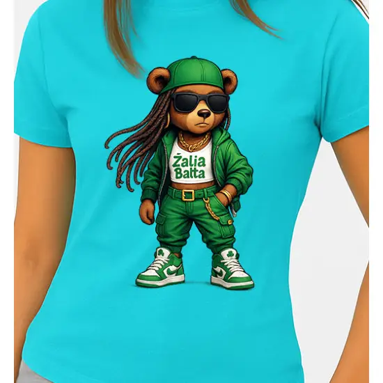 Sieviešu gaiši zils T-krekls Bear PK4023