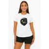 Sieviešu balts T-krekls Wolf grey PK4029