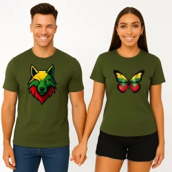 Haki krāsas T-kreklu komplekts Wolf-Dragon