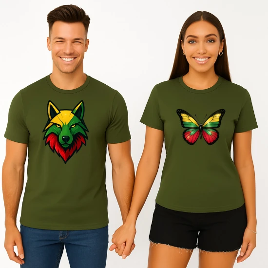 Haki krāsas T-kreklu komplekts Wolf-Dragon PK4026