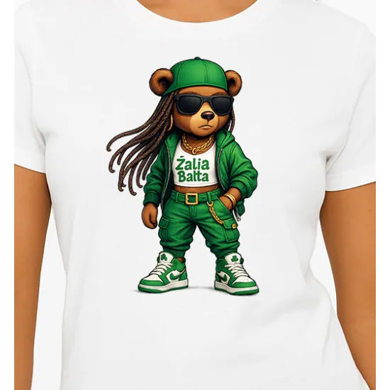 Sieviešu balts T-krekls Bear PK4023
