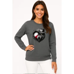 Sieviešu pelēks džemperis Poland wolf