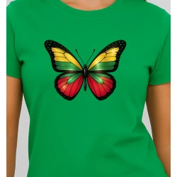 Sieviešu zaļš T-krekls Butterfly