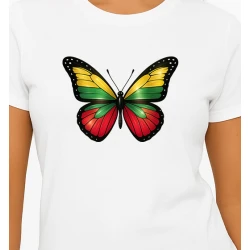 Sieviešu balts T-krekls Butterfly