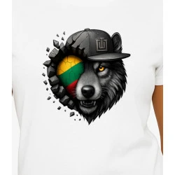 Sieviešu balts T-krekls Wolf grey