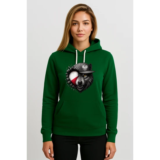 Sieviešu zaļš džemperis Polija vilks PK4035