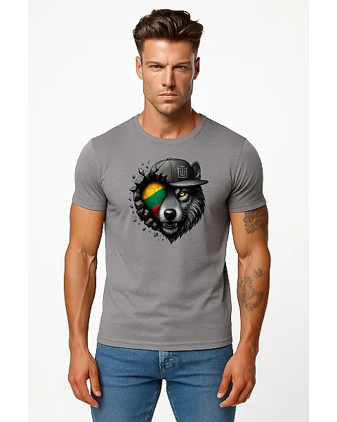 Vīriešu pelēks T-krekls Wolf grey