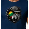 Vīriešu tumši zils T-krekls Wolf grey PK4031