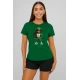 Sieviešu tumši zaļš T-krekls Bear PK4023