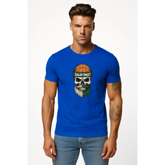 Vīriešu zils krekliņš Skull and Ball PK4022