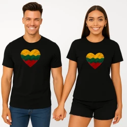 Melns T-kreklu komplekts Heart