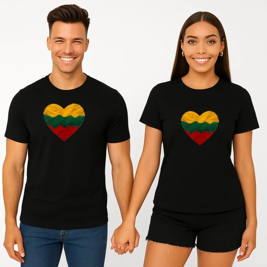 Melns T-kreklu komplekts Heart PK4028