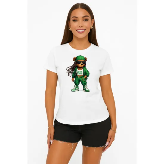 Sieviešu balts T-krekls Bear PK4023