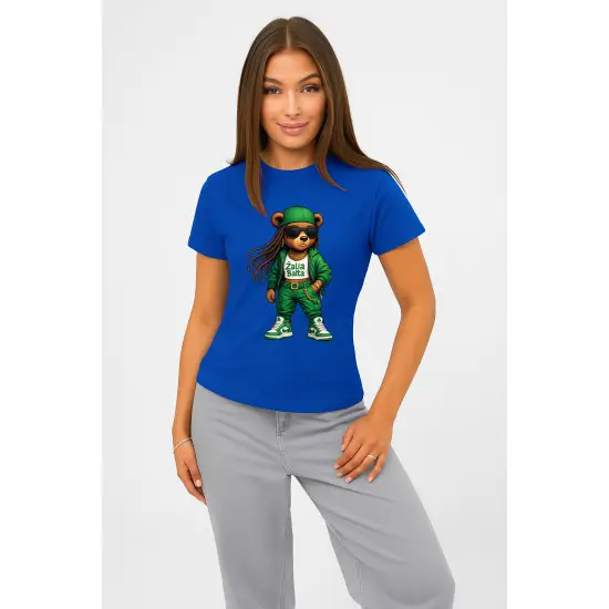 Sieviešu zils T-krekls Bear PK4023
