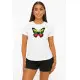 Sieviešu balts T-krekls Butterfly PK4025