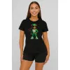 Sieviešu melns T-krekls Bear PK4023