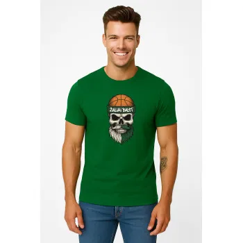 Vīriešu tumši zaļš T-krekls Skull and Ball