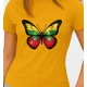 Sieviešu spilgti dzeltens T-krekls Butterfly PK4025